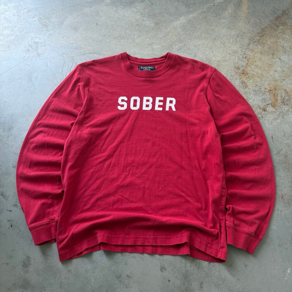 Vintage Y2K Abercrombie & Fitch Sober Obscure Retro Longsleeve T-shirt Size XL